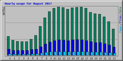 Hourly usage for August 2017